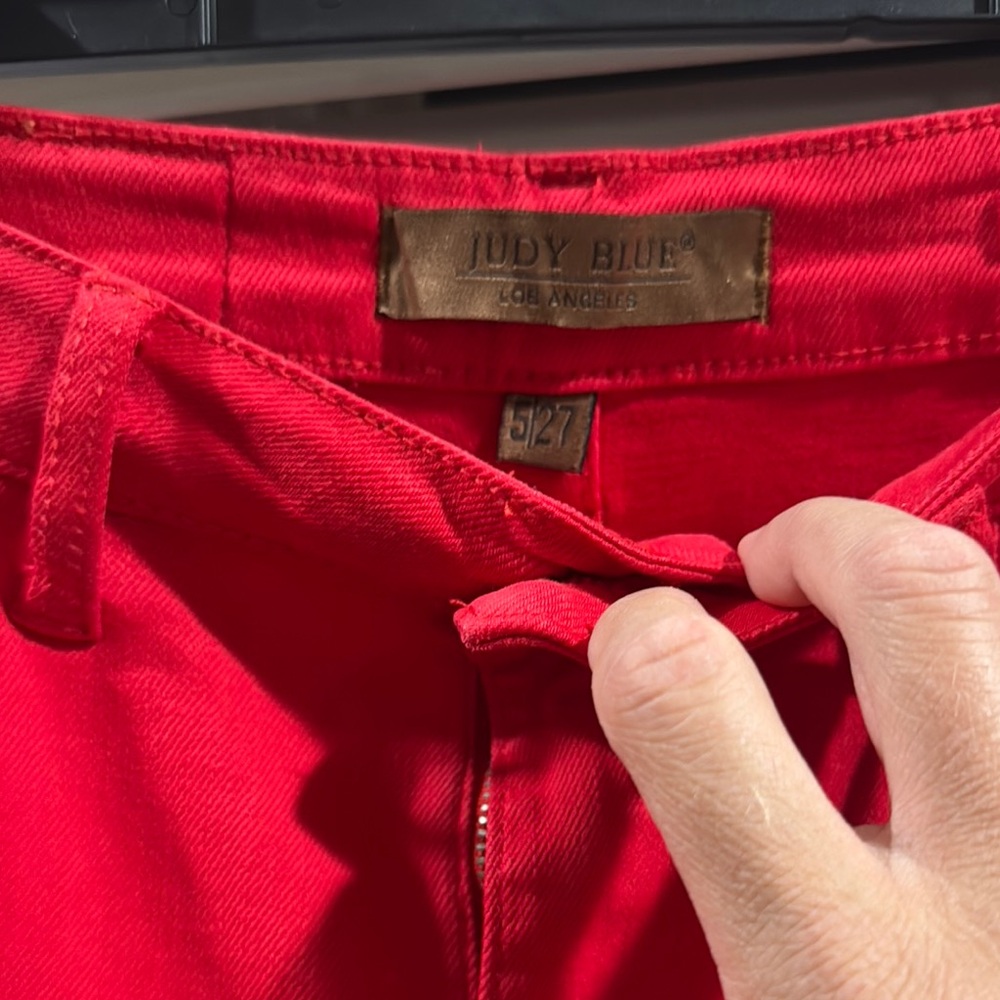 Judy Blue Vibrant Red Straight-Leg Jeans - Picture 2 of 3